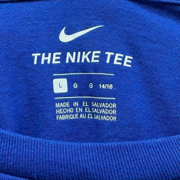 The Nike Tee Shirt Youth Size L Blue Short Sleeve Los Angeles Dodgers Logo - Picture 7 of 10
